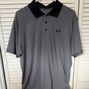Under Armour Men's Gray Polo Shirt with Black Collar